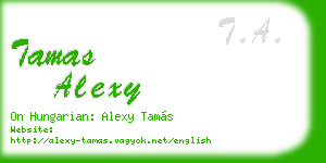 tamas alexy business card