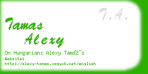 tamas alexy business card